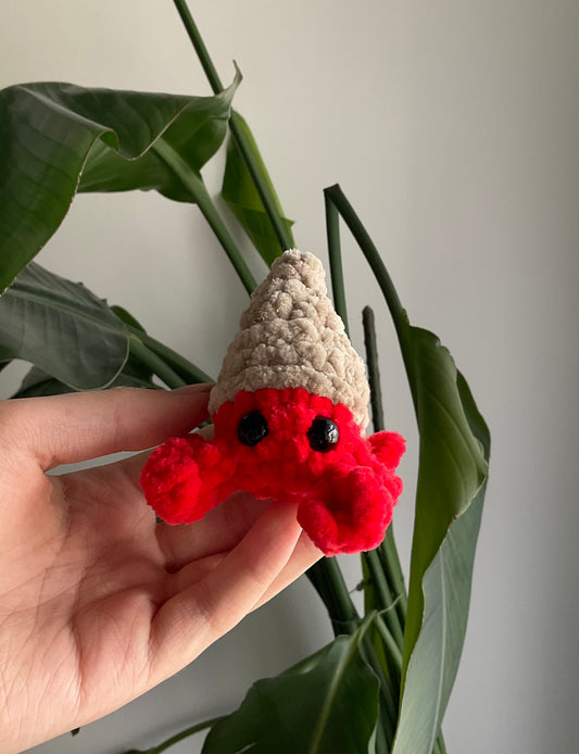 Crochet Hermit Crab Sea Creature Plushie