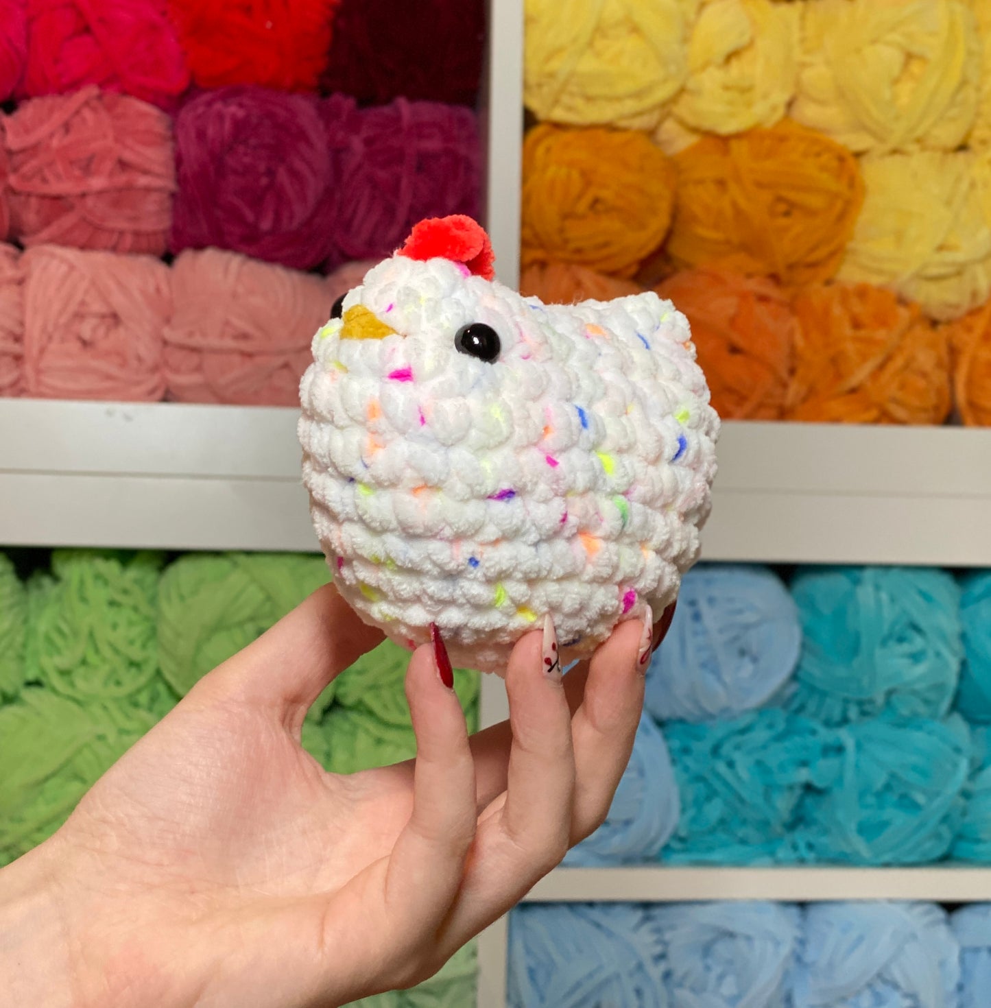 Chicken (regular size) Crochet Plushie Cute Stuffed Animal Amigurimi Plush Gift Toy