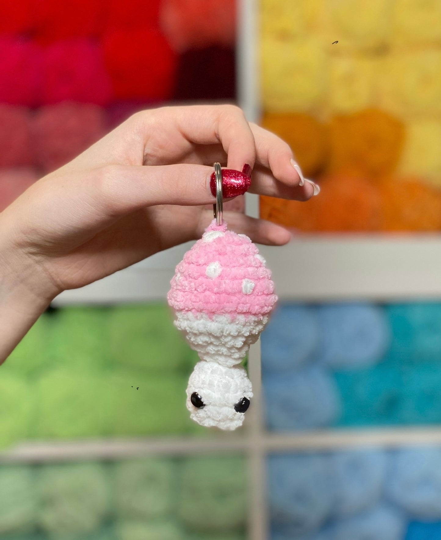 Mushroom Pop Crochet Plushie Keychain Cute Handmade Mushie pop Stuffed Amigurimi Toy Gift