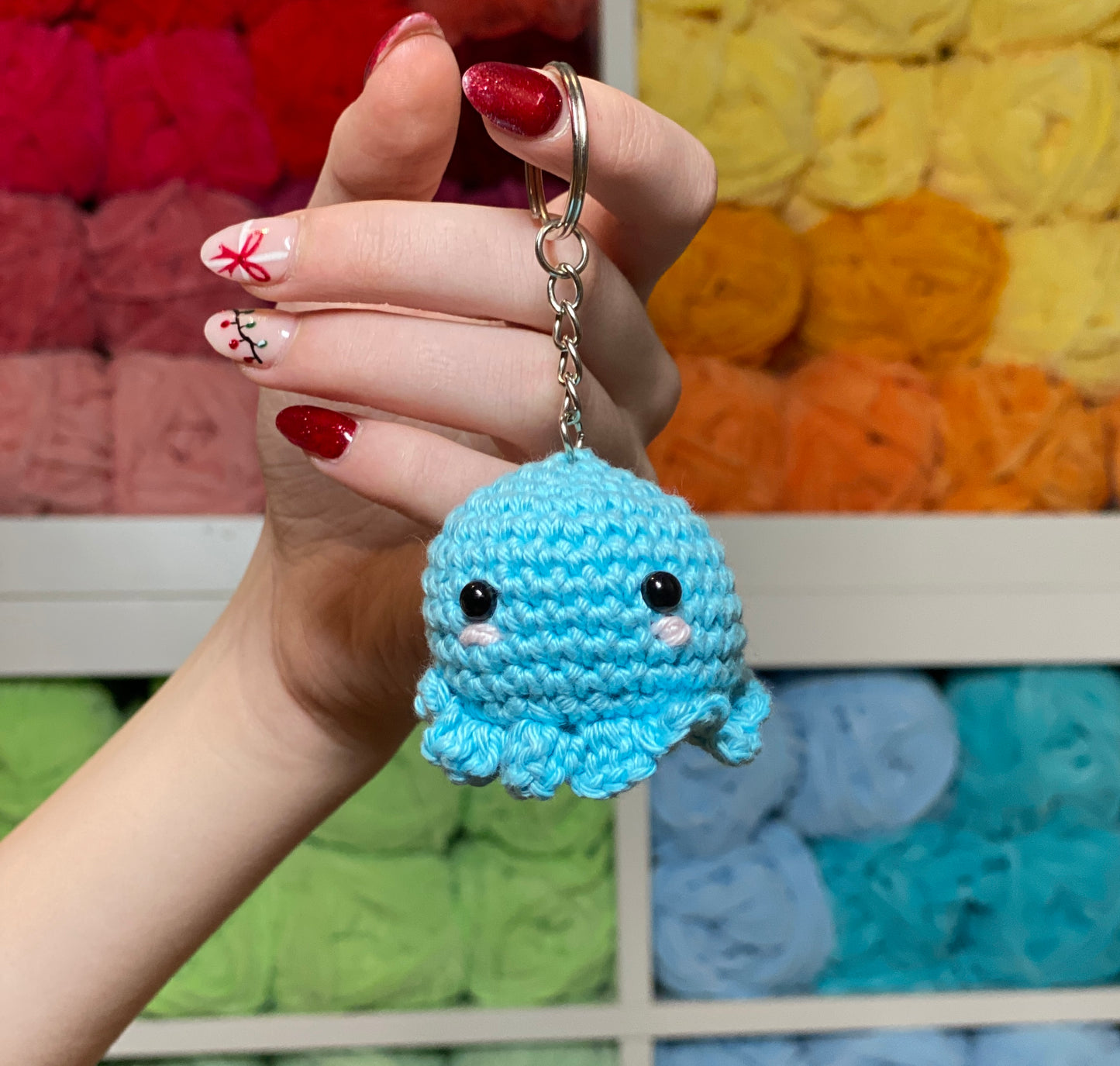 Octopus Cute Crochet Keychain Plushie Stuffed Animal Handmade Amigurimi Plush Gift Toy Bag Charm