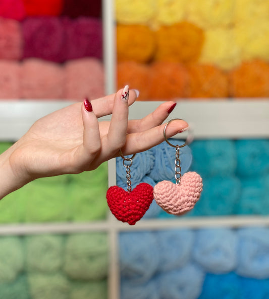 Acrylic Heart Handmade Crochet Keychain Bag Charm