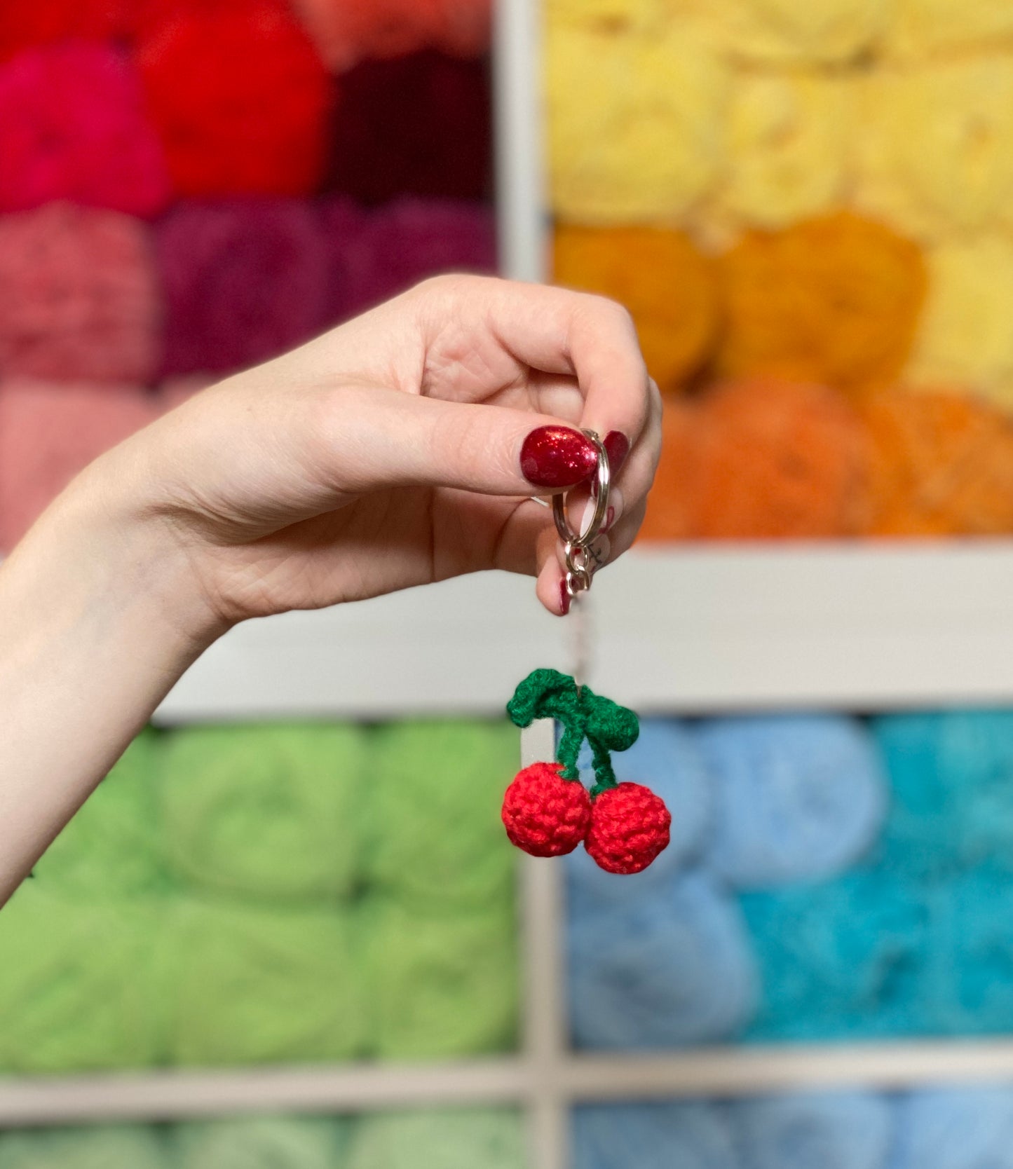 Cherries Handmade Crochet Keychain