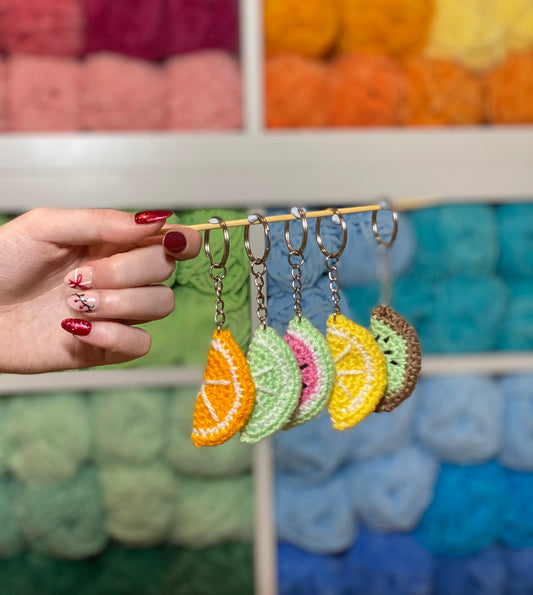 Fruit Slices Handmade Crochet Keychain Bag Charm