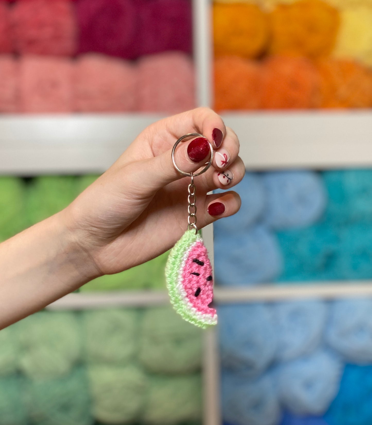 Fruit Slices Handmade Crochet Keychain Bag Charm