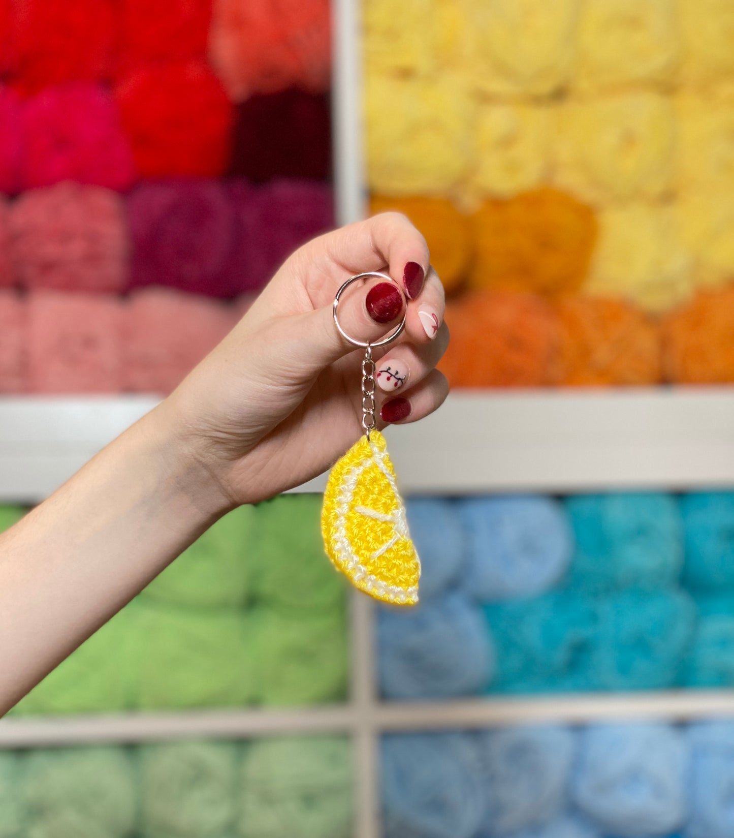 Fruit Slices Handmade Crochet Keychain Bag Charm