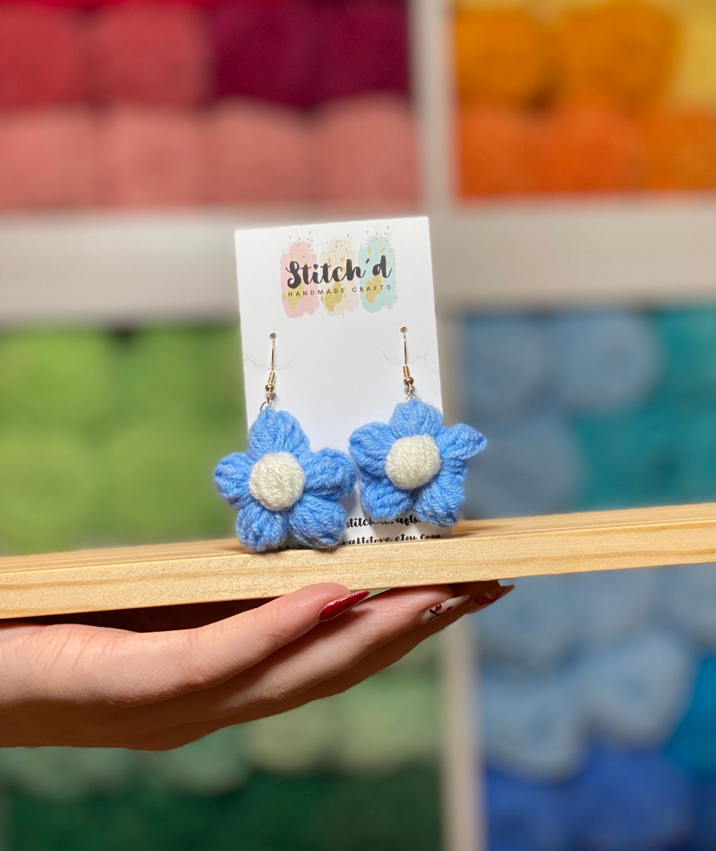 Flower Puff Handmade Crochet Earrings