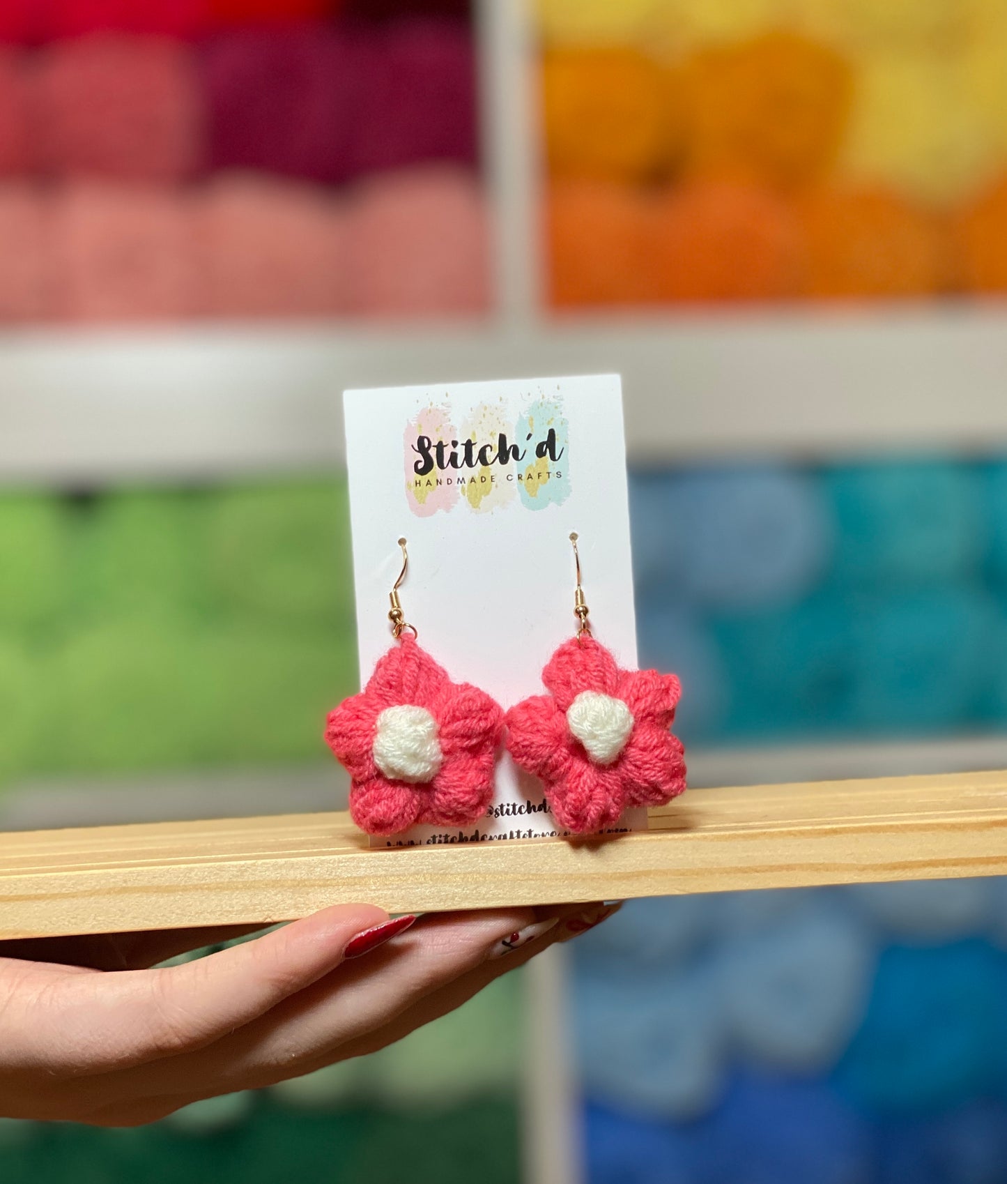 Flower Puff Handmade Crochet Earrings