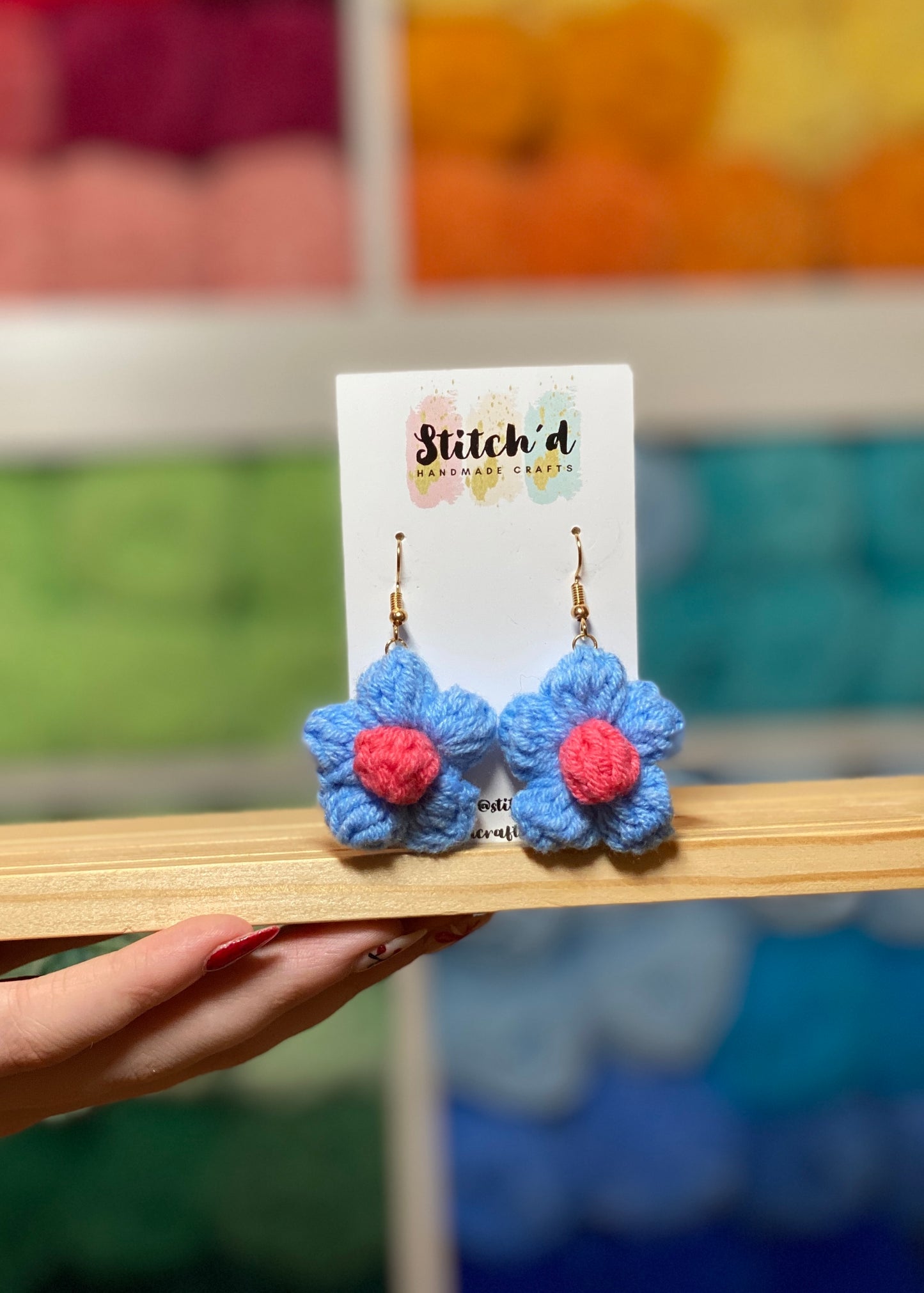 Flower Puff Handmade Crochet Earrings