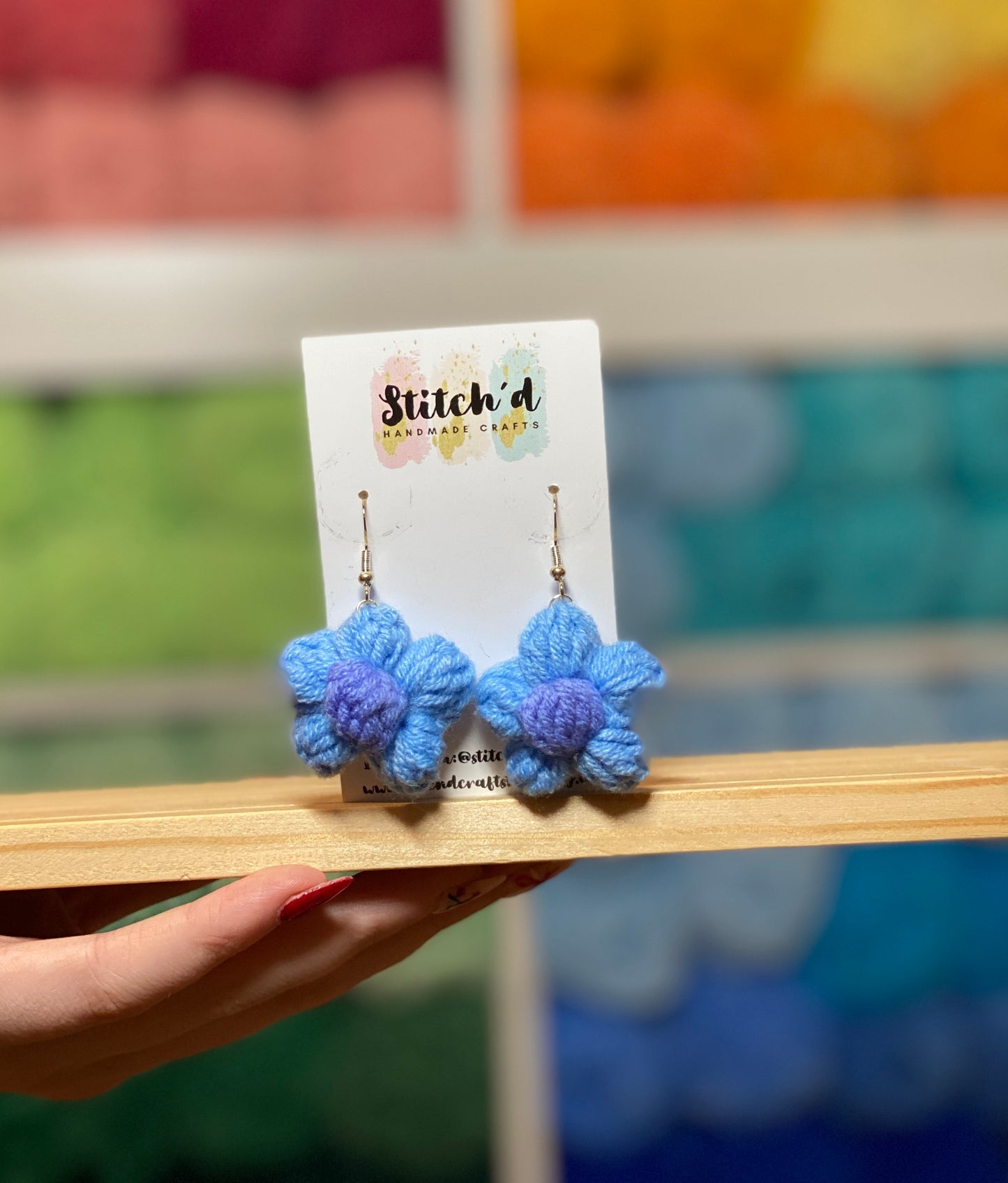 Flower Puff Handmade Crochet Earrings