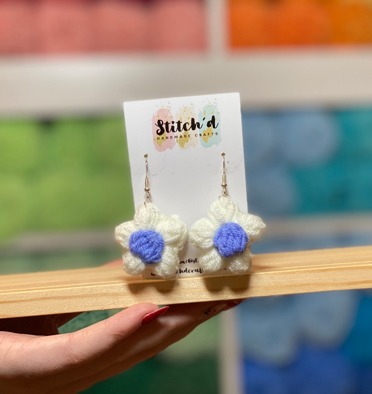 Flower Puff Handmade Crochet Earrings