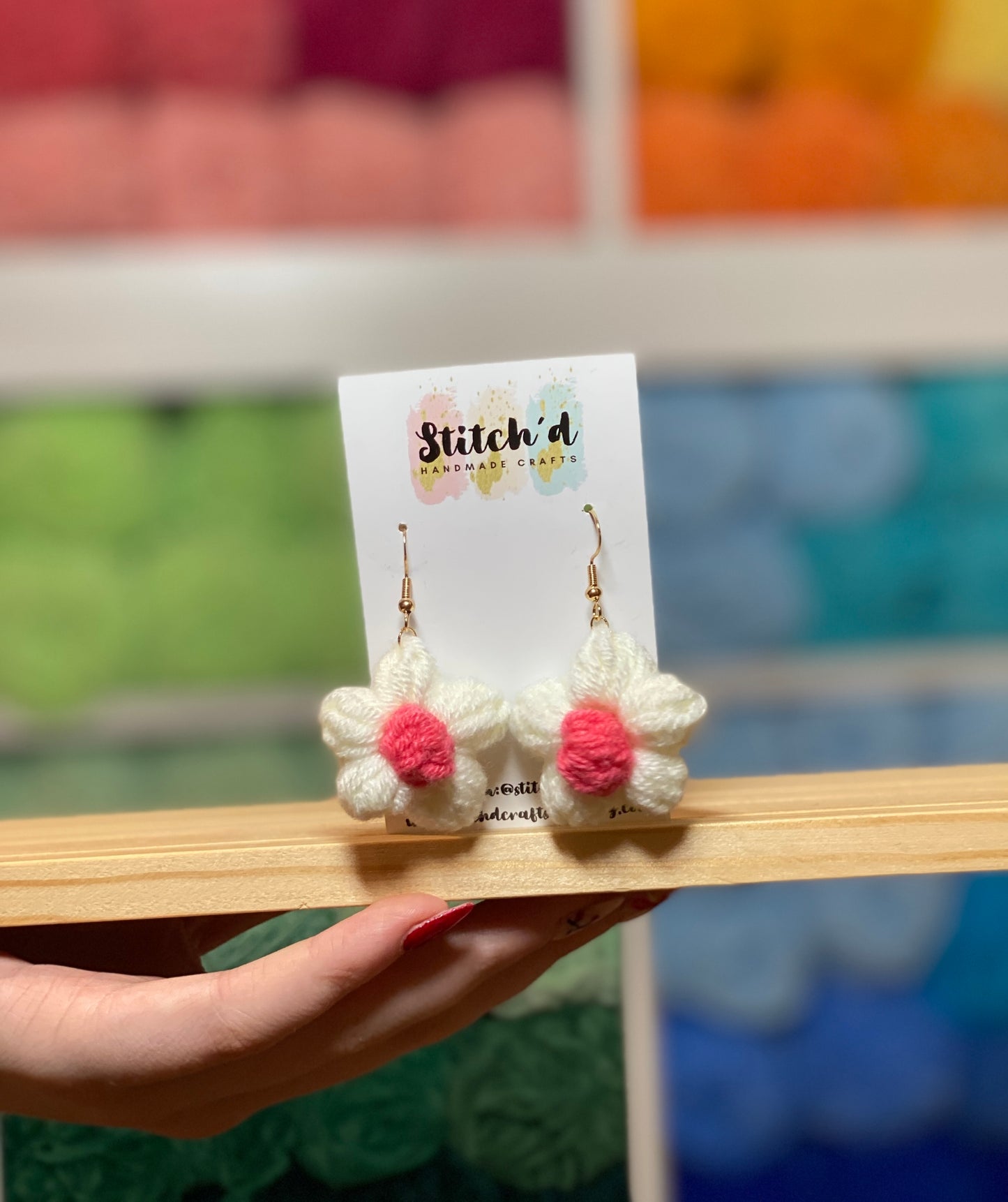 Flower Puff Handmade Crochet Earrings