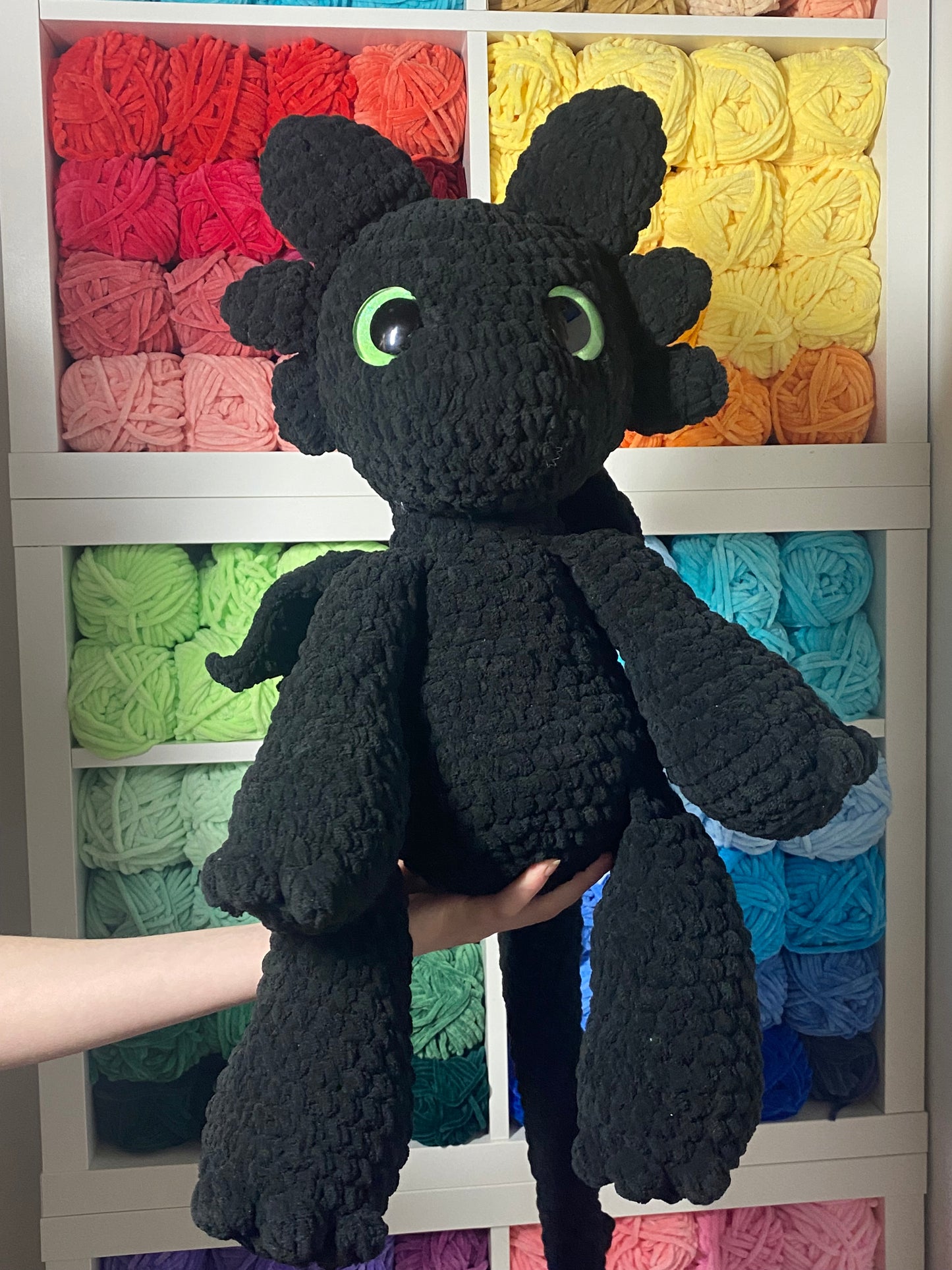 Jumbo Toothless Fury Crocheted Plushie Stuffed Animal Dragon