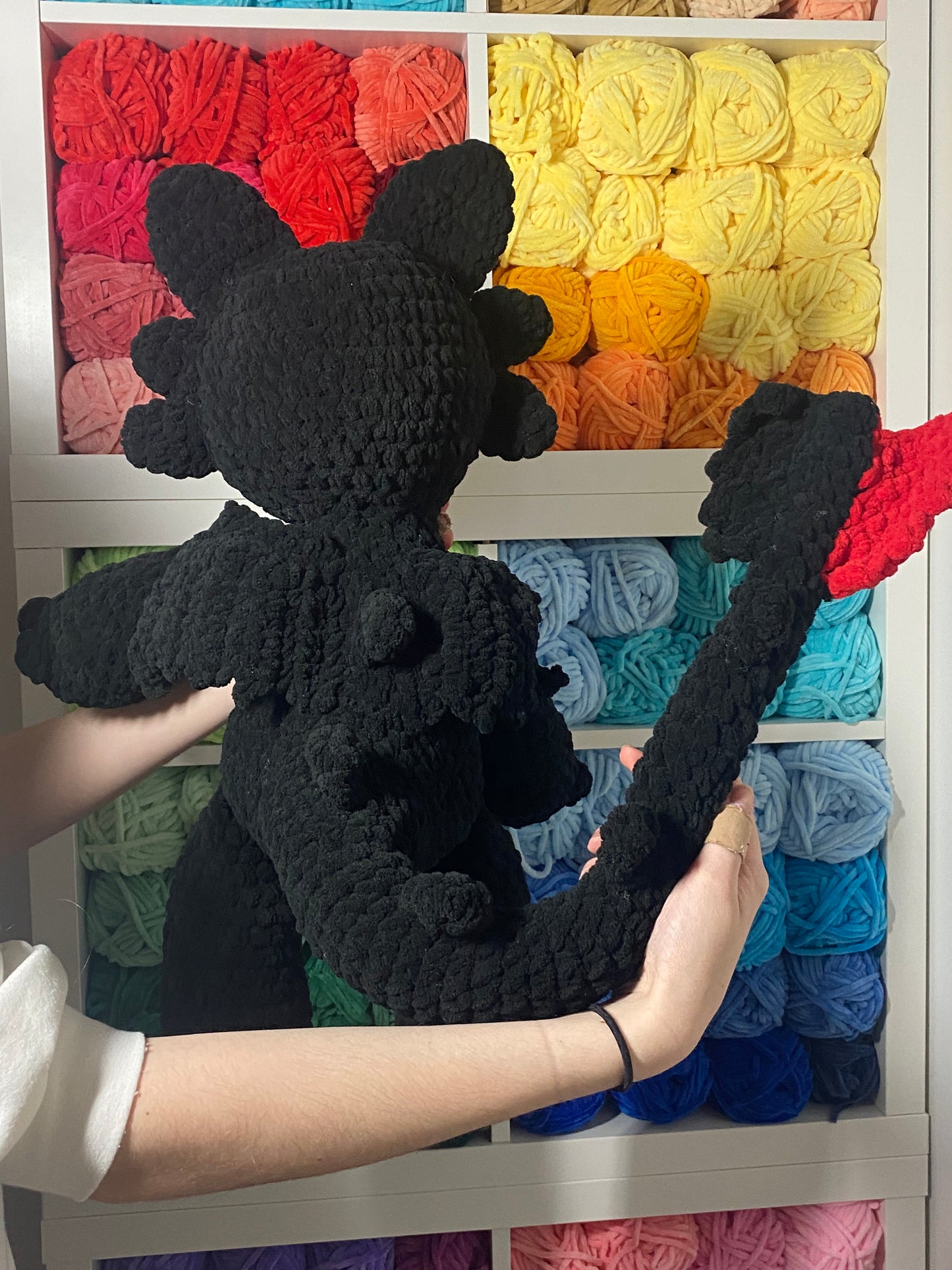 Jumbo Toothless Fury Crocheted Plushie Stuffed Animal Dragon