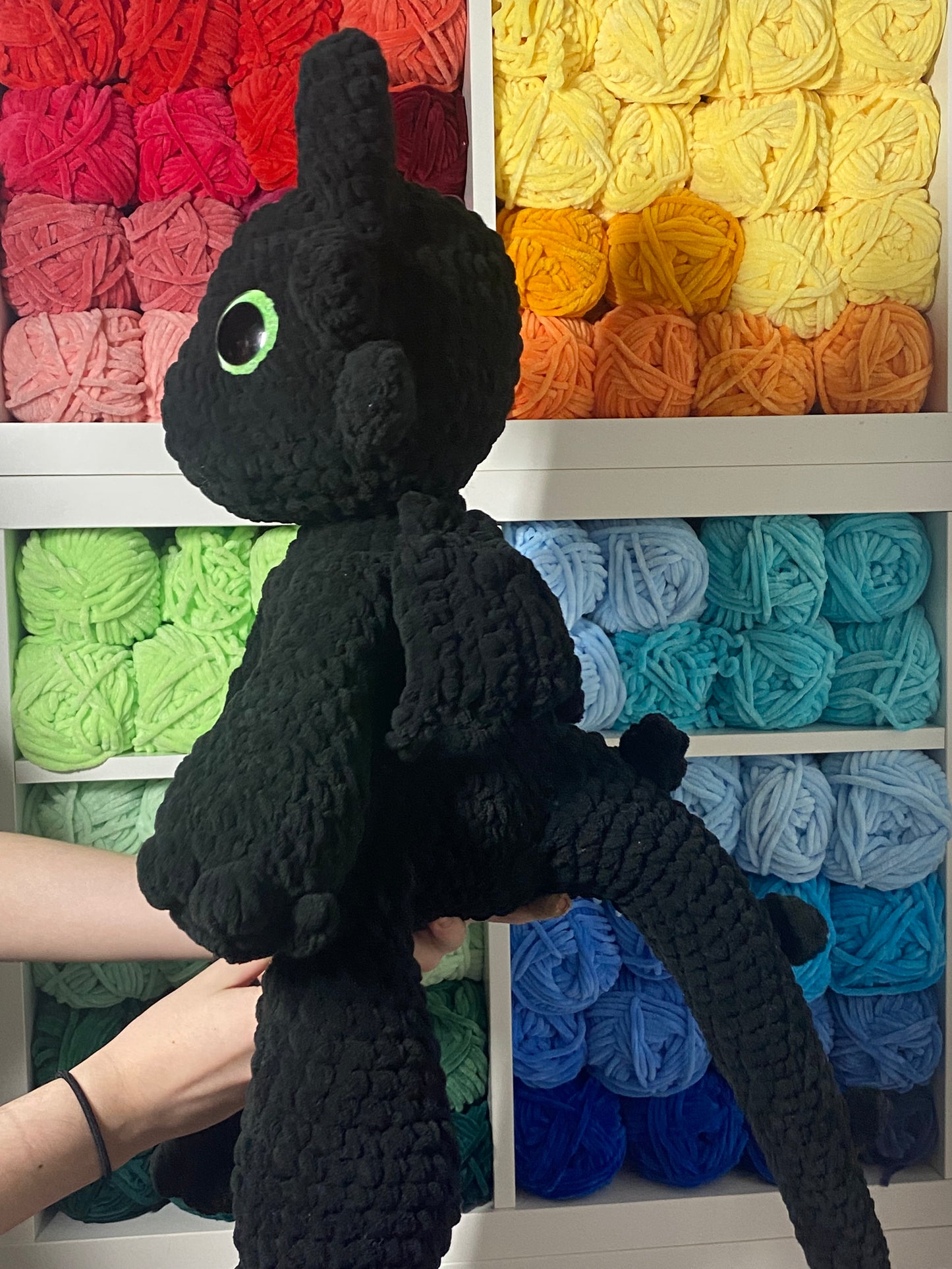 Jumbo Toothless Fury Crocheted Plushie Stuffed Animal Dragon