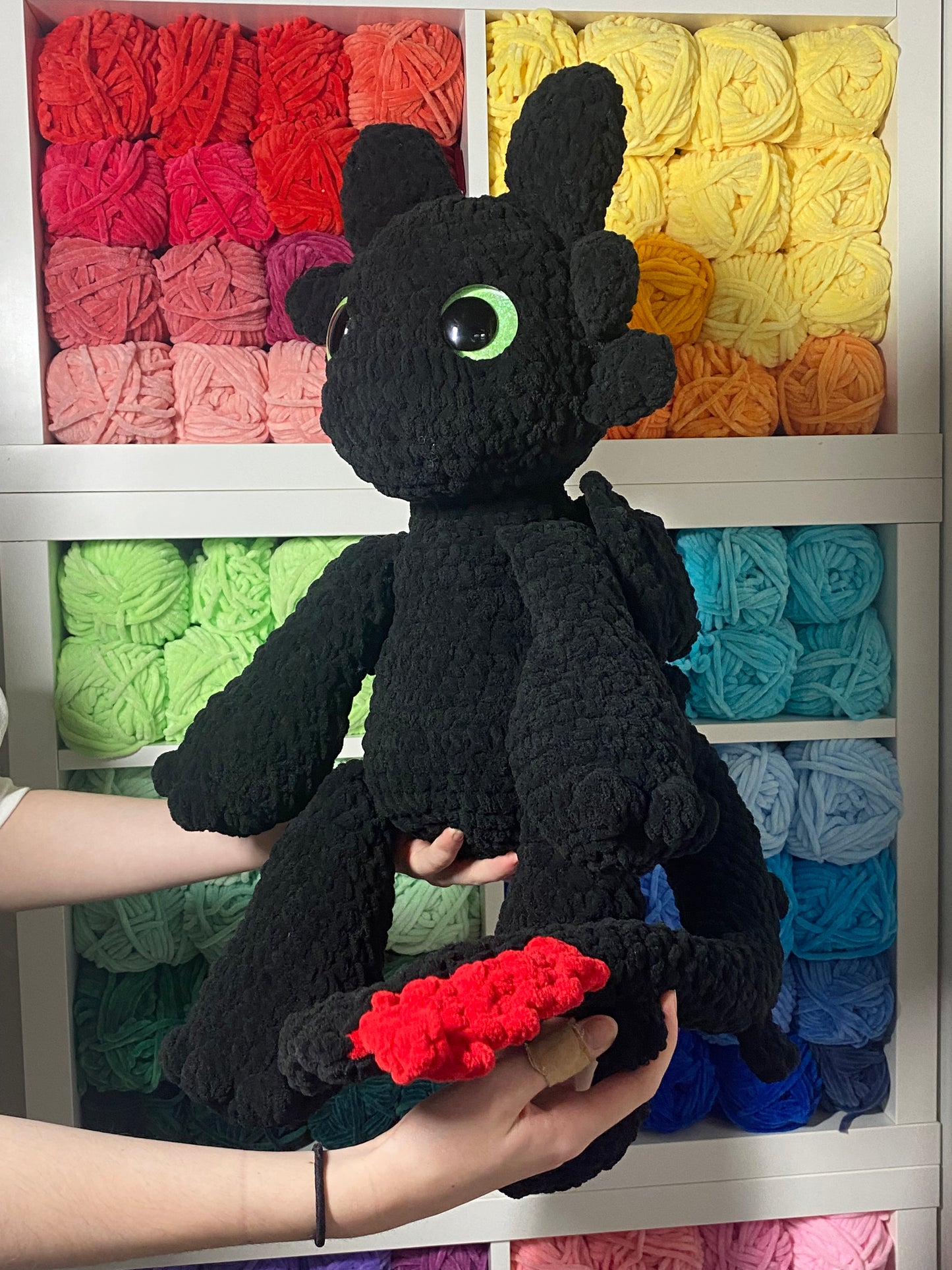 Jumbo Toothless Fury Crocheted Plushie Stuffed Animal Dragon