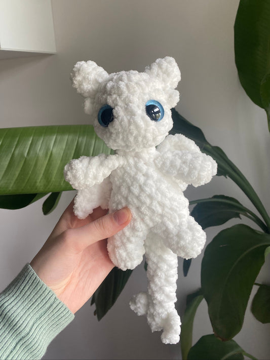 Mini Light Fury Crochet Plushie Dragon