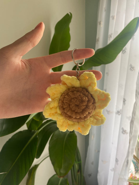 Crochet Sunflower Keychain