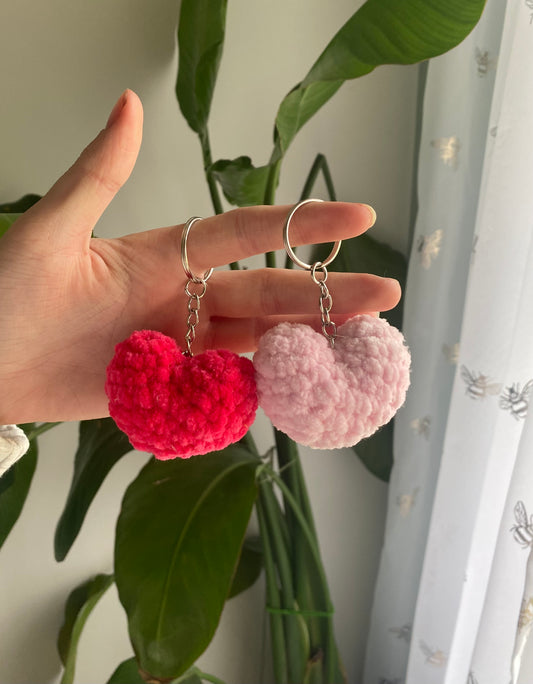 Crochet Heart Keychain