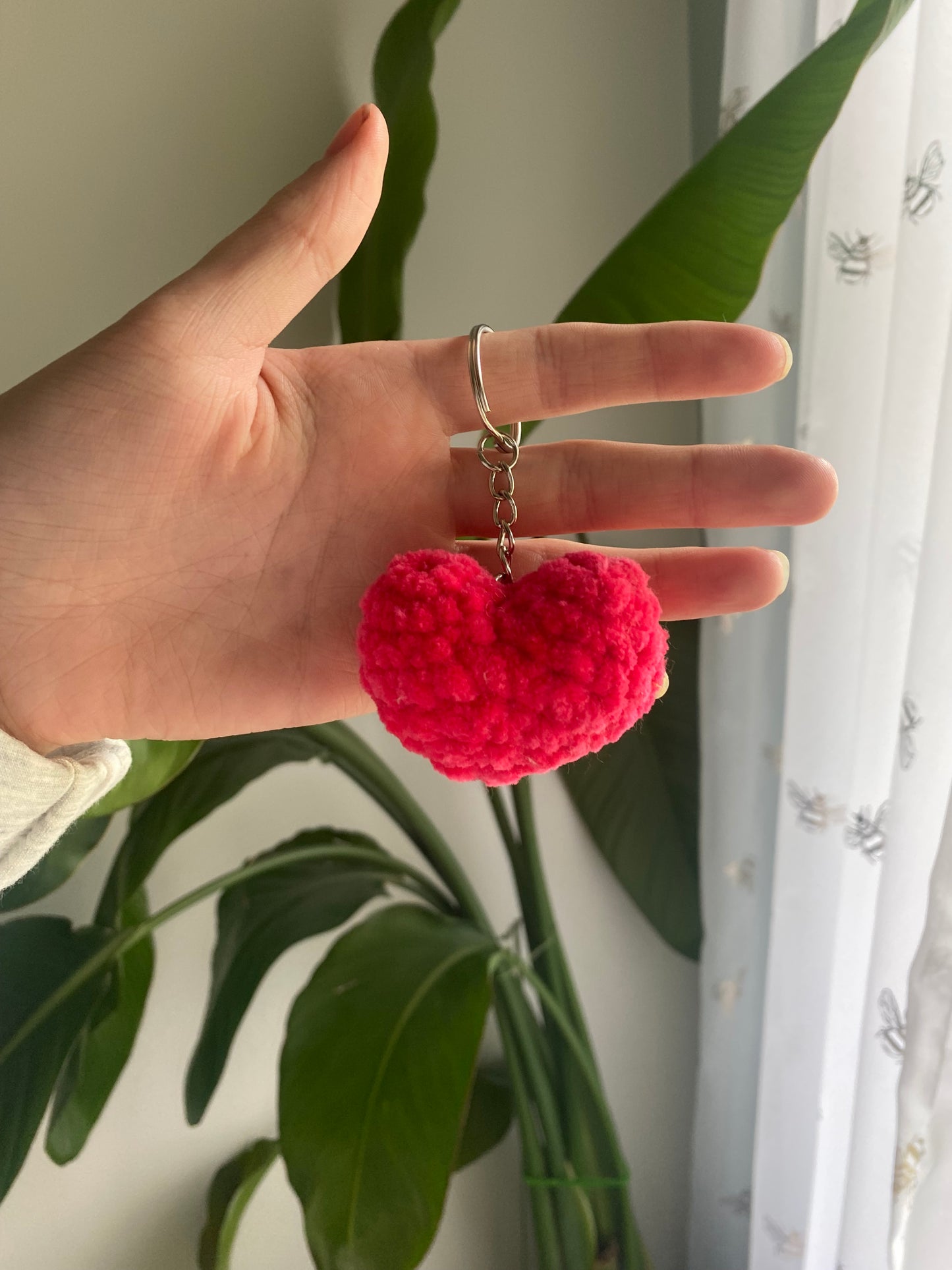 Crochet Heart Keychain