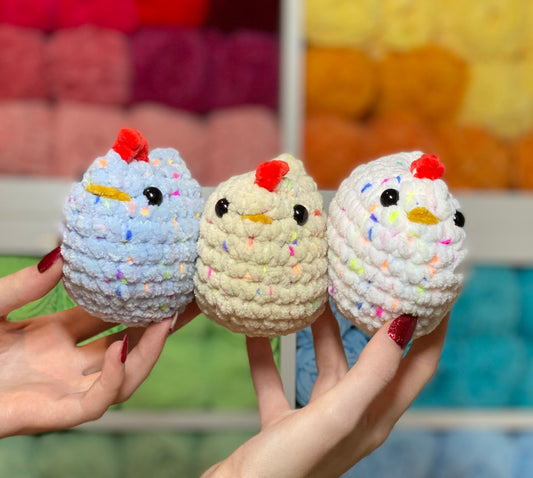 Chicken (regular size) Crochet Plushie Cute Stuffed Animal Amigurimi Plush Gift Toy